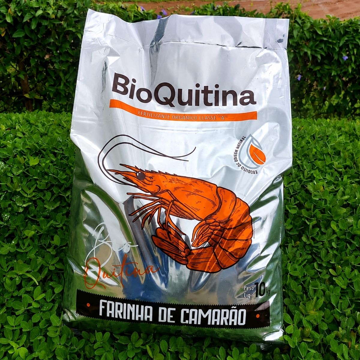 Farinha de camarão Bioquitina 10 kg, fertilizante orgânico classe A à base de quitina
