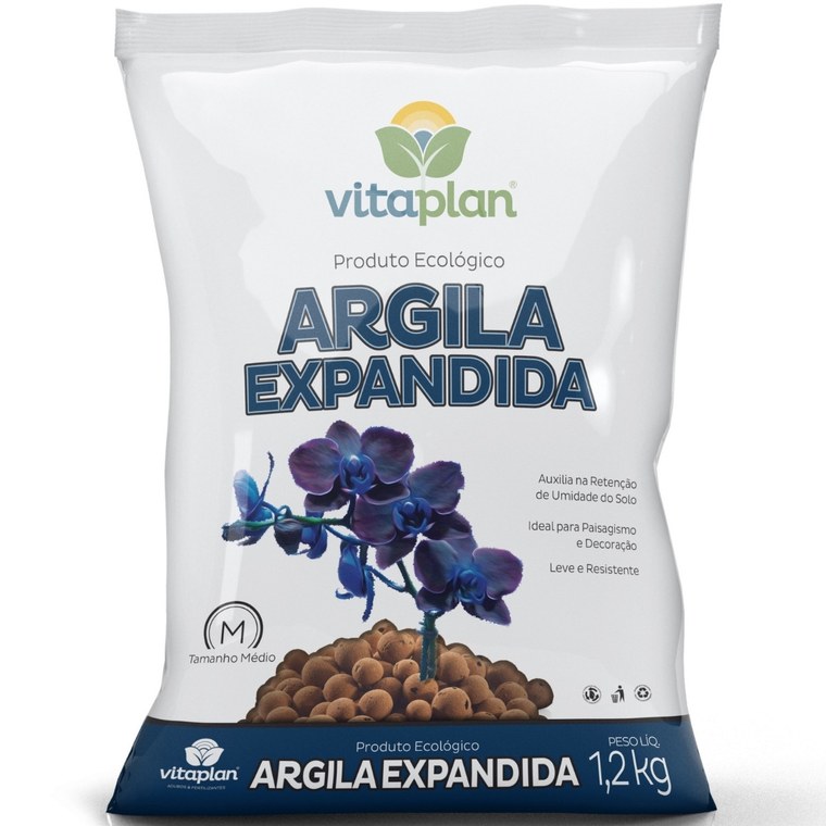 Argila Expandida Media Vitaplan 1,2kg, para camada de drenagem