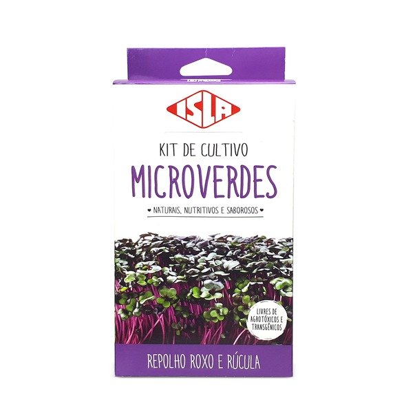 Kit de cultivo de microverdes de repolho roxo e rúcula