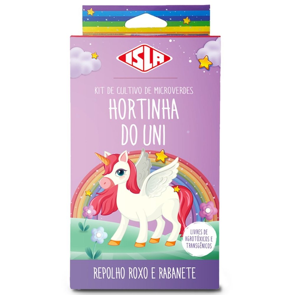 Kit Hortinha do Uni de microverdes de repolho roxo e rabanete