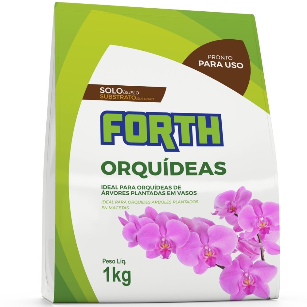 Substrato Forth para orquídeas com fibra de coco, casca de pinus e carvão